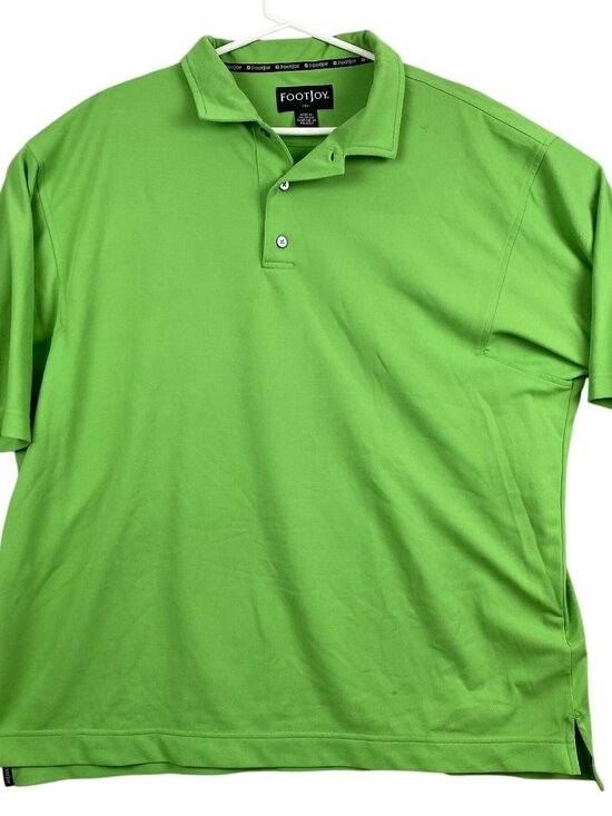 Footjoy Mens Polo Shirt Size L Green Short Sleeve Collared Golf Shirt - Picture 1 of 15